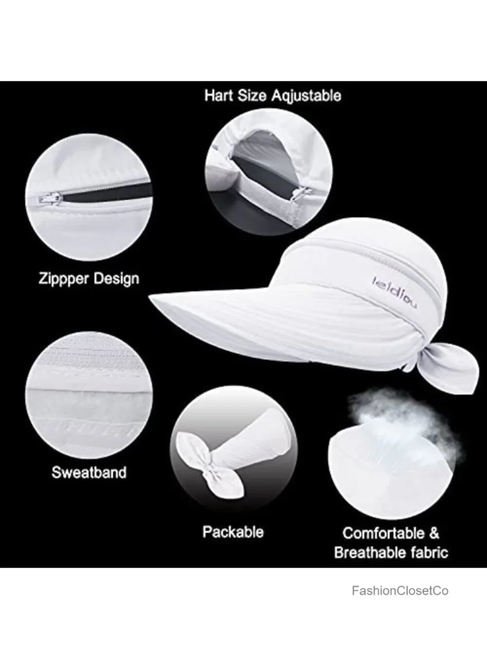 Wide Brim Sun Hat UV Protection Foldable 2 in 1 Beach Hat Summer